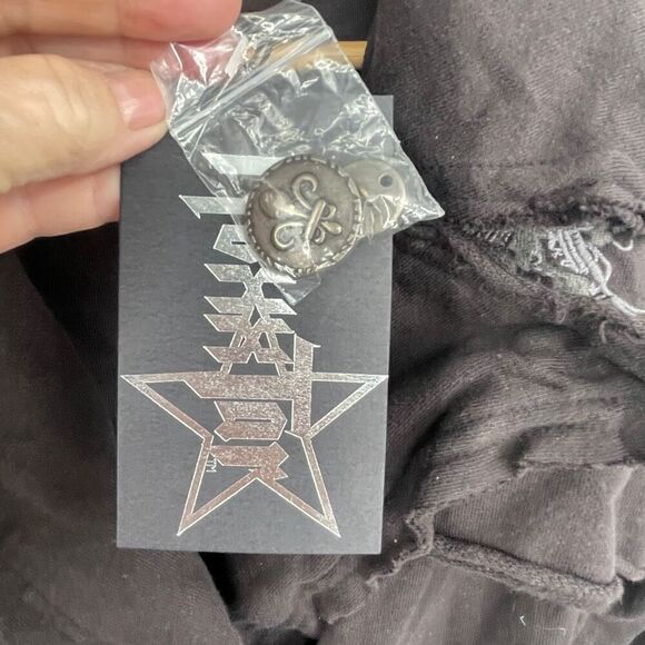 Röxxtar Black Pirate Coat Military Style Trench Coat Long Jacket Size 2 NWT - Picture 3 of 9